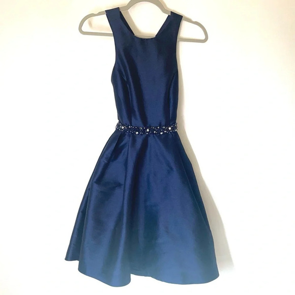 Monique Lhuillier ML We Belong Together Dress Blue Size 0 - Picture 4 of 15